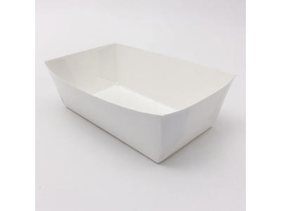 Papbakke 144x80x53 mm hvid 100 stk