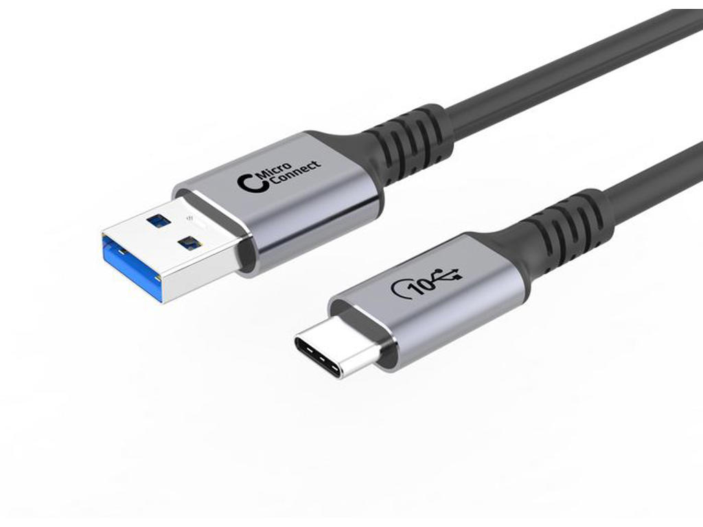 MicroConnect USB-C to USB-A cable 1m, 60W, 10Gbps, USB 3.2 Gen 2