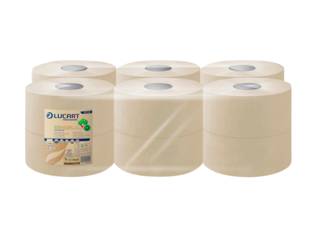 Toiletpapir Lucart jumbo mini 2 lags 100% genbrug 12 rl