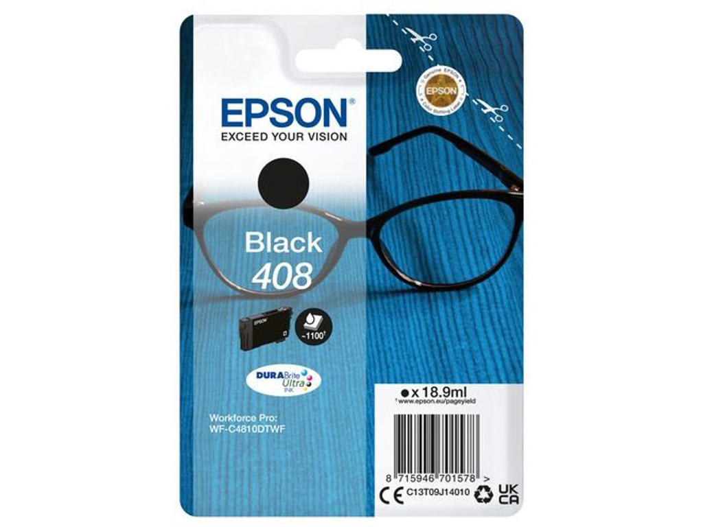Epson blæk 408 sort, 1100 sider