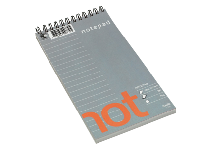 Notesblok 102x210 mm linjeret med spiral