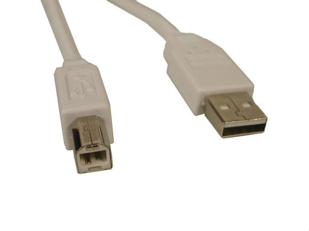 USB kabel 2.0 A-B hvid 1,8 meter