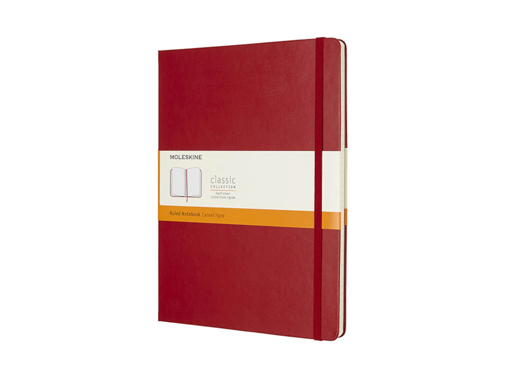Notesbog Moleskine | Classic hard | Linjeret | XL | rød