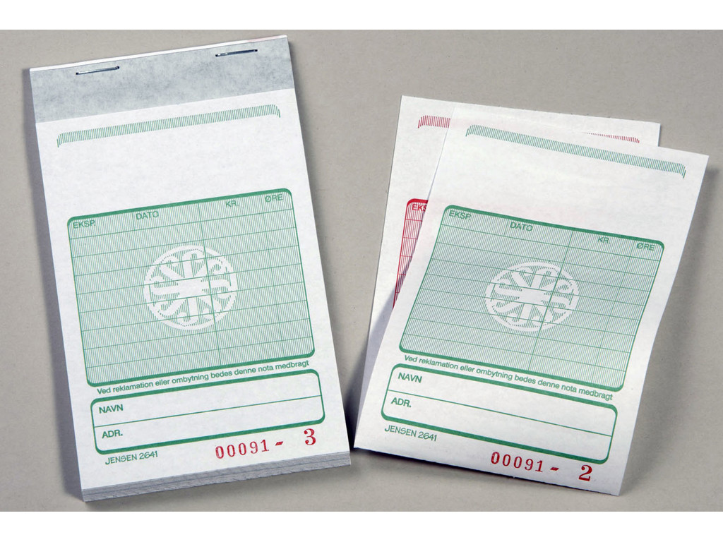 Kasseblokke 2641 85x145mm 2x50 blade