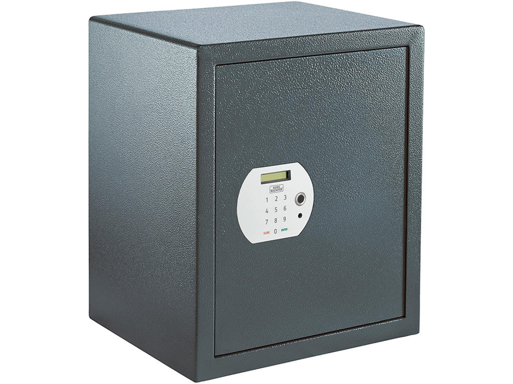Pure-safe værdiskab, nøgle, elektronisk og fingerprint lås. 500 x 416 X 350 mm, 26 kg.
