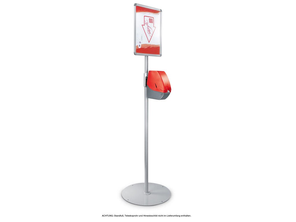 Stander på fod til køsystem, m/skilteholder A3