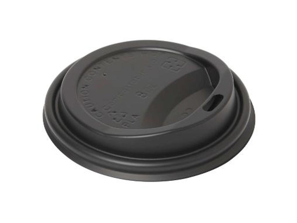Plastlåg til bæger Ø80mm CLPA sort 40 stk