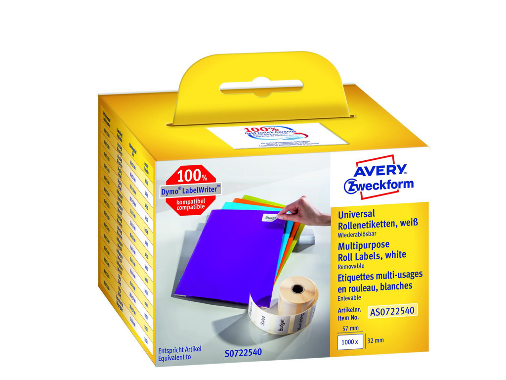 Avery etiketter 32x57mm 1000 stk. AS0722540