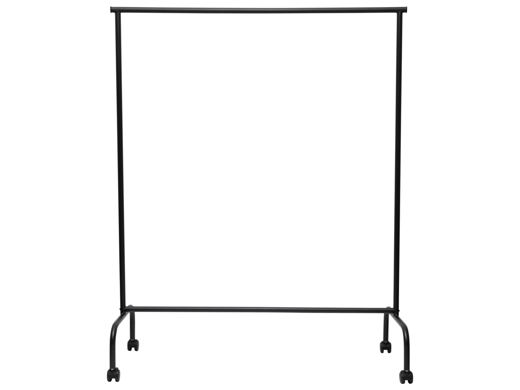 Garderobestativ med hjul, sort metal
H156xB151-220XD50 cm