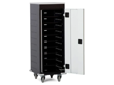 PC opladningsskab med 10 rum sort/lysgrå