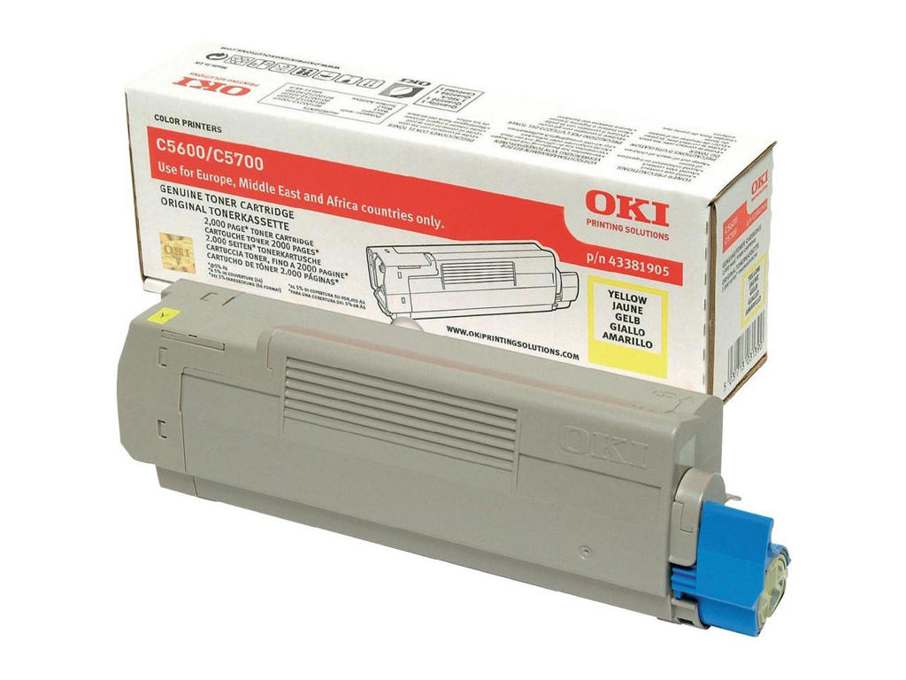 OKI toner C5600/5700 Gul, 2000 sider