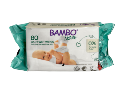 Vådserviet Bambo Nature 15x20cm m/blød genluk 80 stk