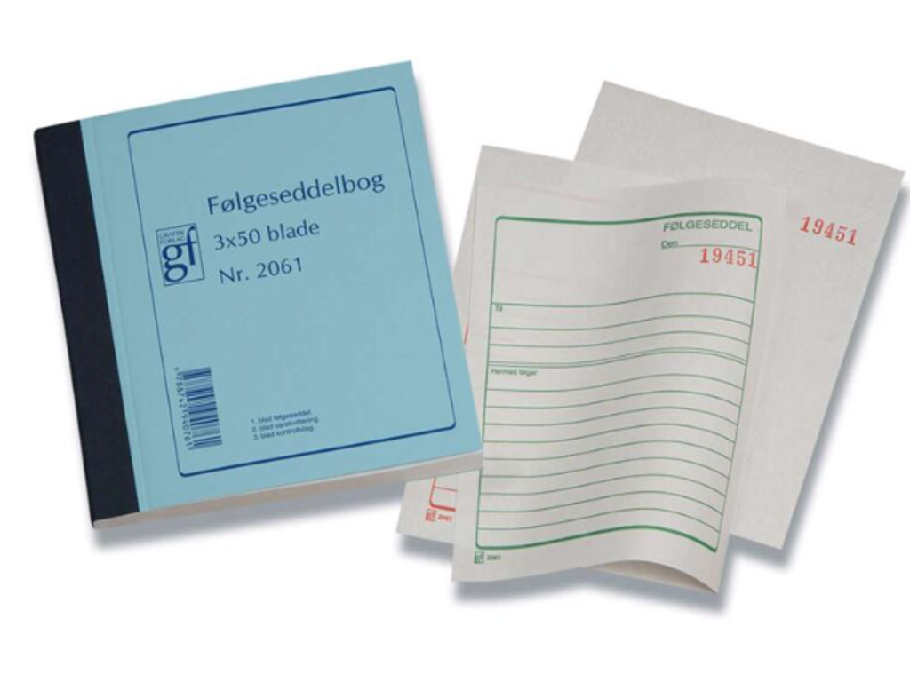 Følgeseddelbog GF2061 108x150mm 3x50 blade
