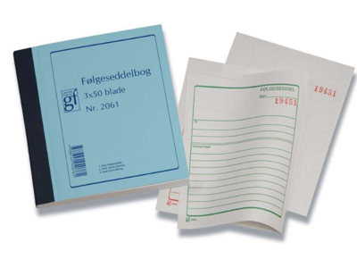 Følgeseddelbog GF2061 108x150mm 3x50 blade