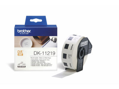 Label Brother DK11219 ø 12mm hvid 1200 stk