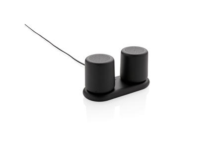 Dobbelt induktions oplader - højtaler, sort