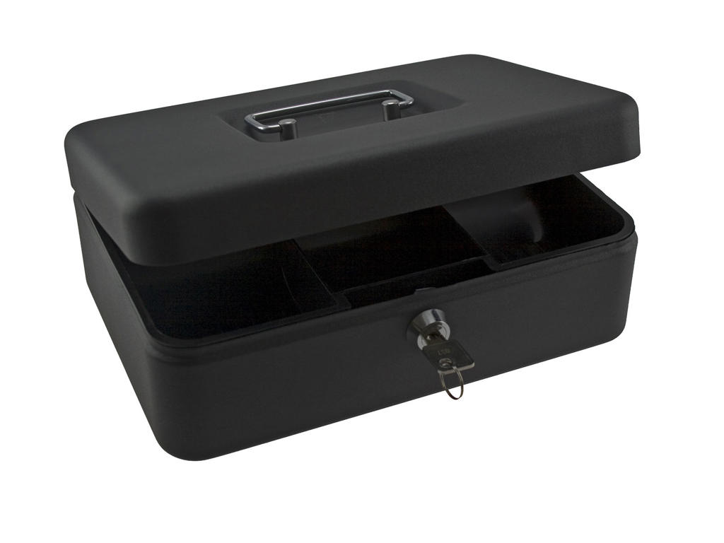 Pengekasse med 6 møntrum 90x180x200mm mørkegrå