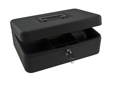 Pengekasse med 6 møntrum 90x180x200mm mørkegrå