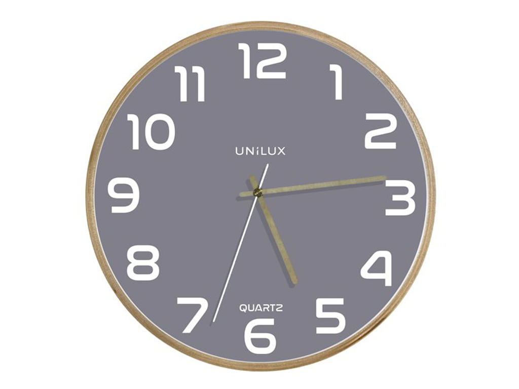 Vægur Unilux Baltic træ/grå Ø31,5cm 