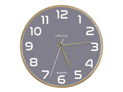 Vægur Unilux Baltic træ/grå Ø31,5cm 