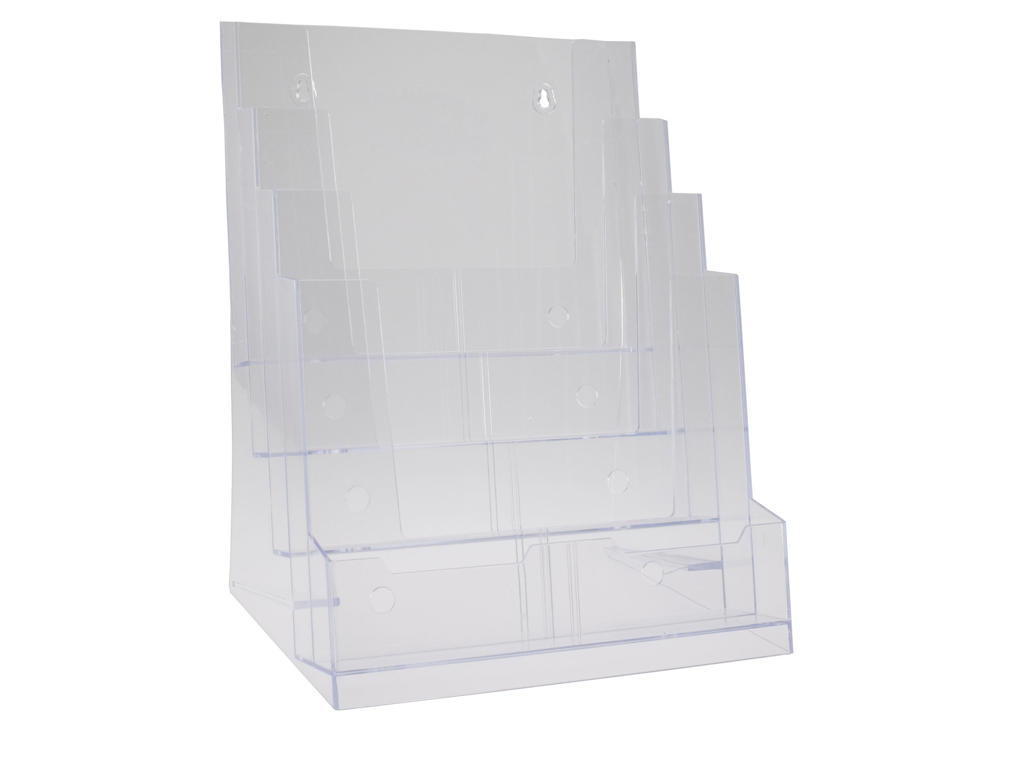 Brochureholder A4 4 rum bord/væg