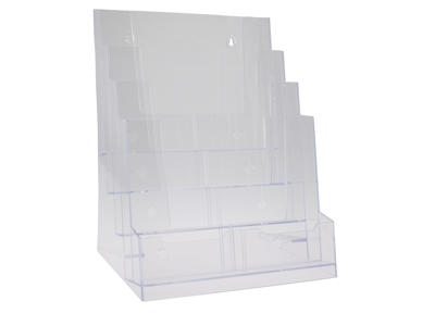 Brochureholder A4 4 rum bord/væg