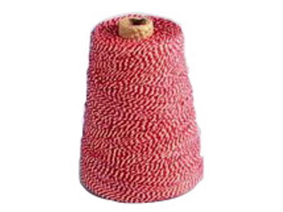 Bomuldsgarn rød/hvid 1,1 mm 350 meter