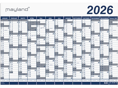 Kæmpekalender 1x13 mdr. PP-plast 2026 (i plastpose)