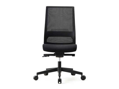 Kontorstol uden armlæn | Lanab Logica | Sort fame med hårde baner (tæppe hjul)