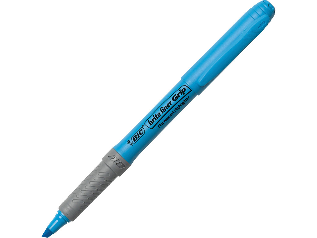 Overstregningstusch | Bic Brite liner grip | blå
