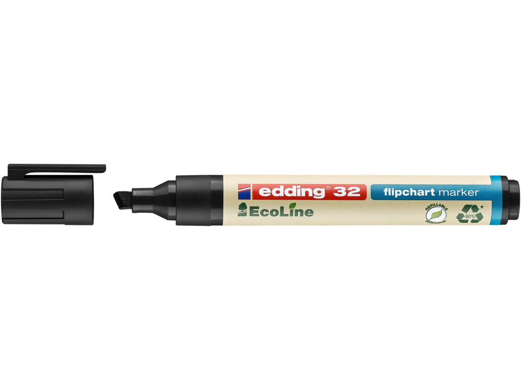 Marker Edding 32 Ecoline skrå spids sort flipover