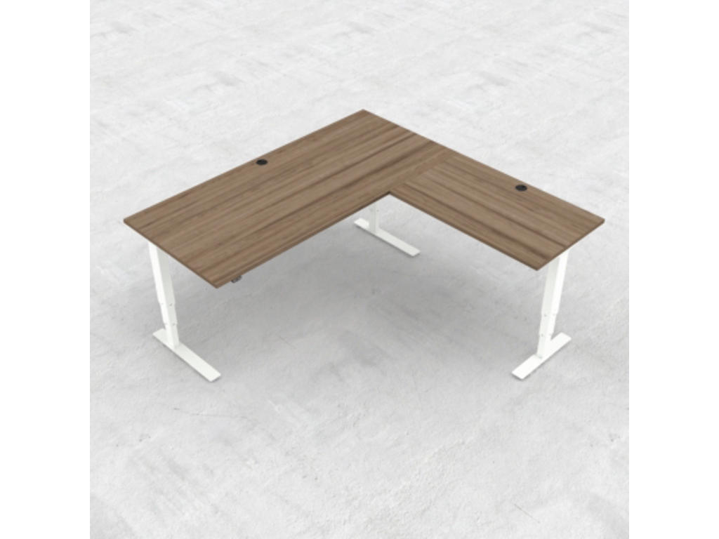 Hæve-/ sænkebord 180x180 cm med hvidt stel