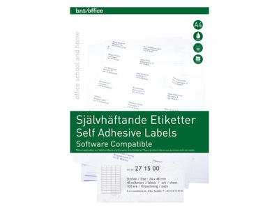 Etiket 48x24mm BNT 48 stk/ark 100 ark