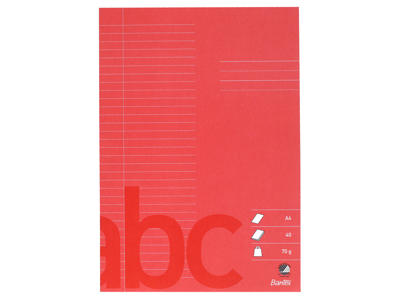 Skolehæfte A4 32 linjer rød
