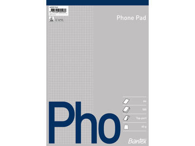 Telefonblok A4 kvadreret med stub 