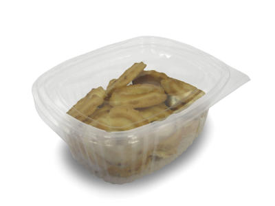 Plastbakke med hængset låg klar 500 ml 600 stk