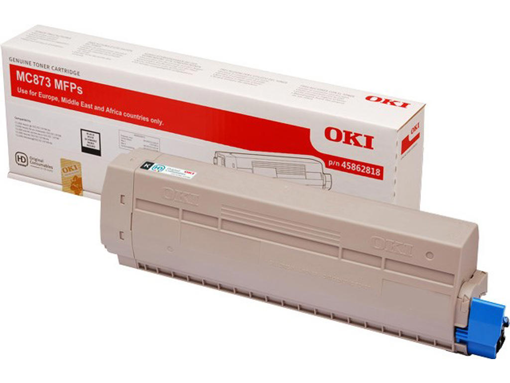 OKI toner MC873 sort 15K, 15000 sider