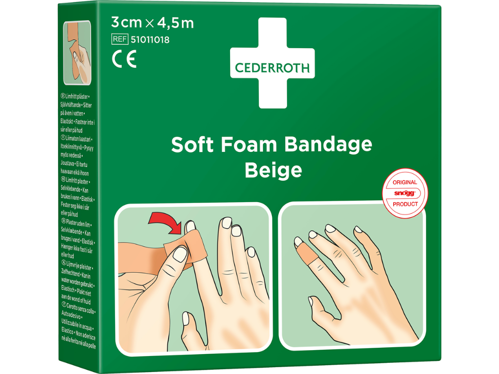 Bandage Soft Foam Cederroth beige 3 cm x 4,5 meter