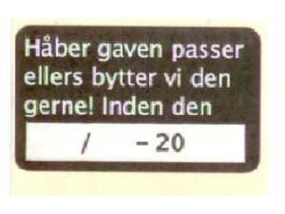Byttemærke 30x18mm sort 1000 stk