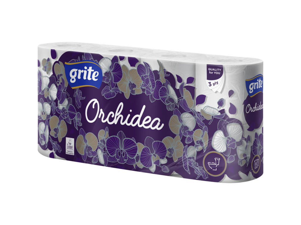 Toiletpapir Grite Orchidea white 3-lags hvid 56 rl.