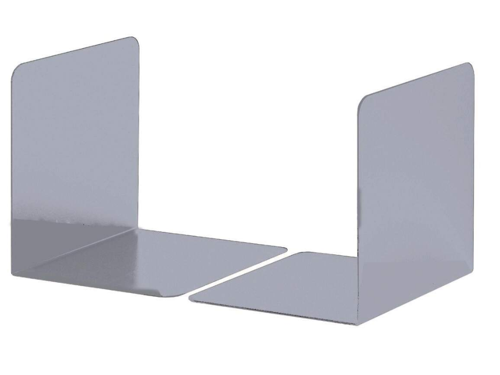 Bogstøtte metal 12,5x13x12,5 cm sølv 2 stk