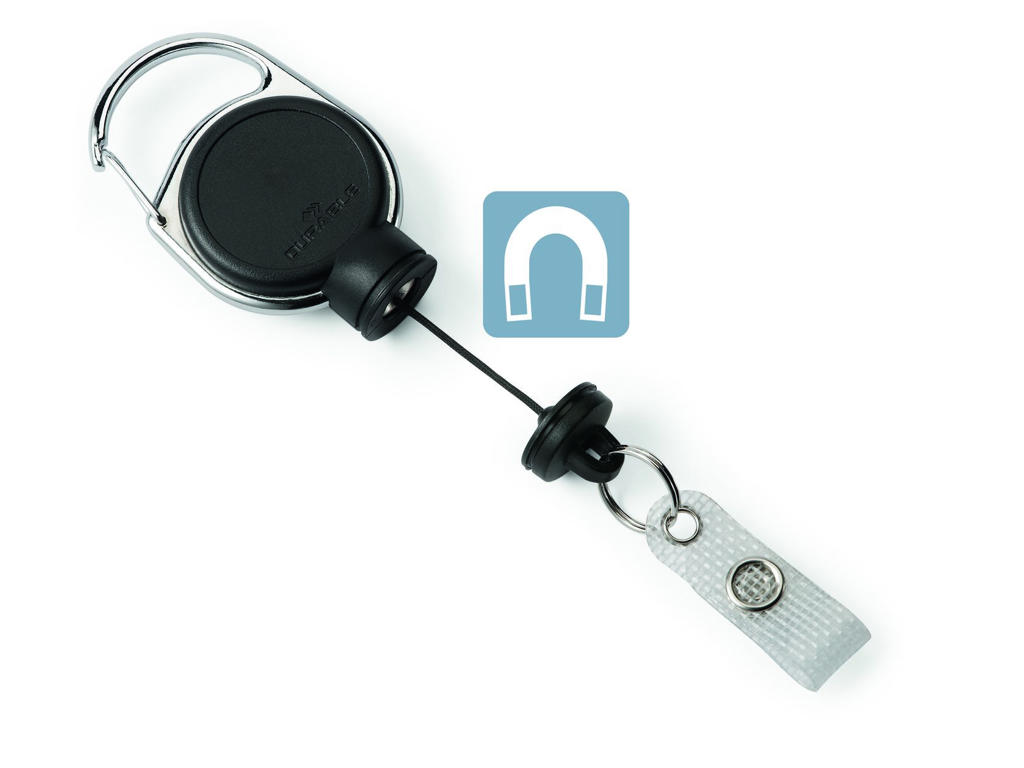 Kortholder yoyo m/metalkrog og forstærket knaprem