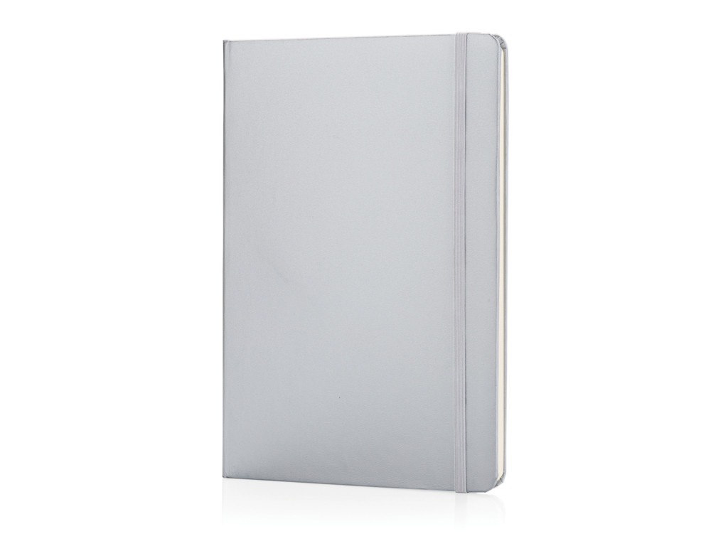 Basic hardcover notesbog A5, sølv