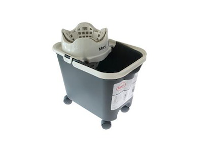 Rengøringsspand Mery på hjul med automatisk vrider 14 liter grå