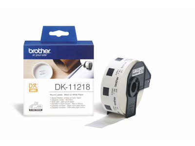 Label Brother DK11218 ø 24mm hvid 1000 stk