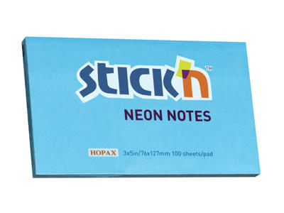 Notes 75x127 mm Neon blå