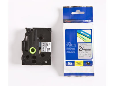 Brother tape TZEM951 24mm sort/sølv