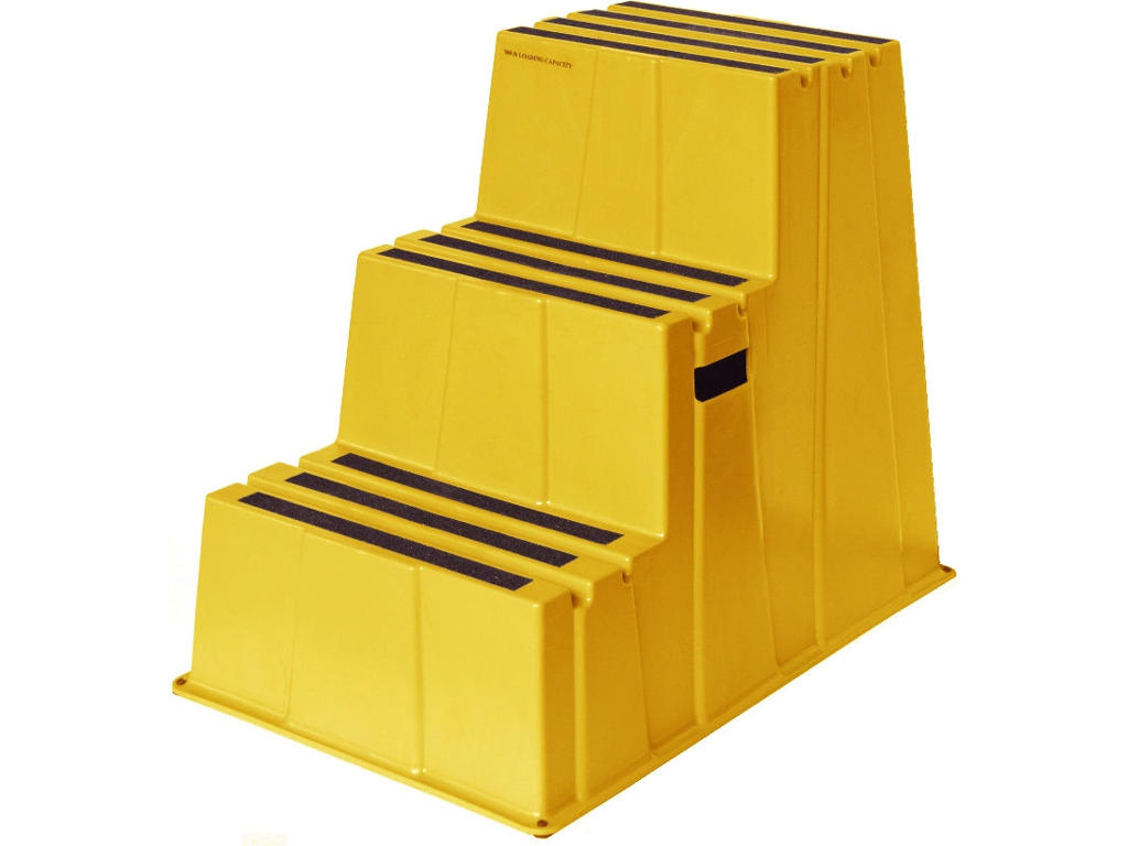 Sikkerhedstrappe | 3 trin | Twin | Gul