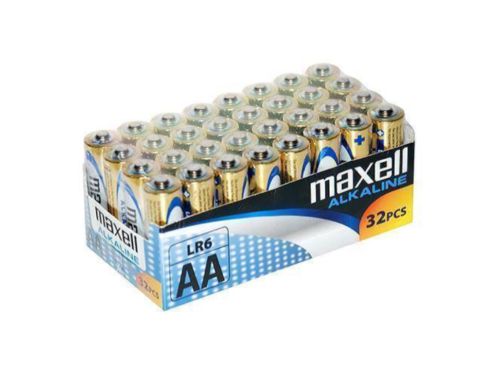 Batteri Maxell alkaline AA LR6 32 stk