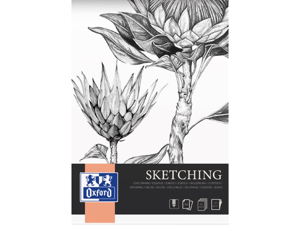 Skitseblok A4 120gr Oxford 50 ark